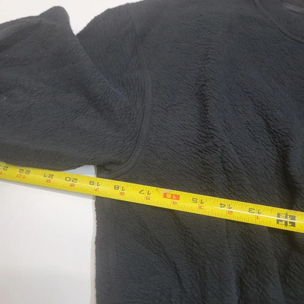 Lululemon Textured Cropped Crewneck Pullover Black Women's Size 6 Balloon Sleeve